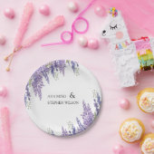 Wisteria tree Lavender Monogram Wedding Pappteller (Party)