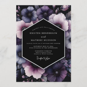 Wisteria-Twilight-Blütenhochzeit Einladung