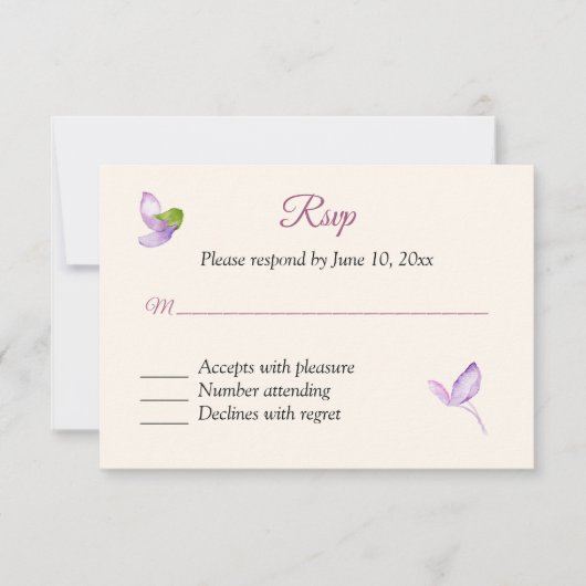 Wisteria UAWG Response Card RSVP Karte (Vorderseite)