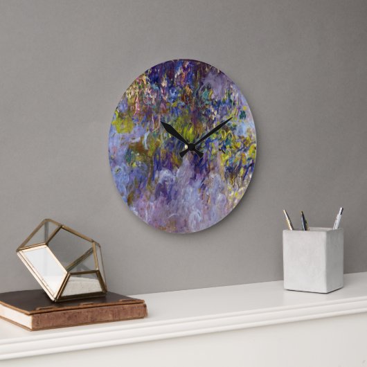 Wisteria (verlassen Hälfte) von Claude Monet Große Wanduhr (Büro)