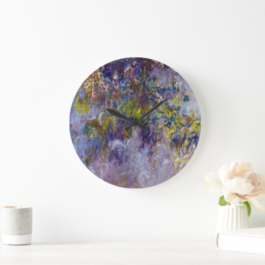 Wisteria (verlassen Hälfte) von Claude Monet Große Wanduhr (Zuhause)
