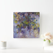 Wisteria (verlassen Hälfte) von Claude Monet Quadratische Wanduhr (Zuhause)