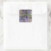 Wisteria (verlassen Hälfte) von Claude Monet Quadratischer Aufkleber (Tasche)