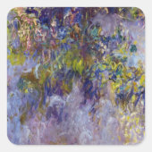 Wisteria (verlassen Hälfte) von Claude Monet Quadratischer Aufkleber (Vorderseite)