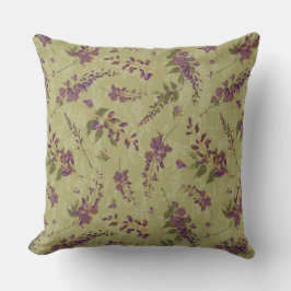 Wisteria Vine Floral Throw Kissen