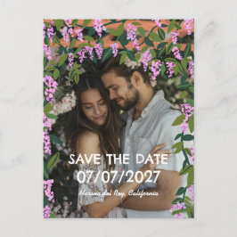 Wisteria Vines Floral Custom Foto Hochzeit Ankündigungspostkarte