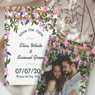 Wisteria Vines Floral Custom Foto Hochzeit Save The Date