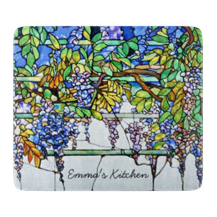 Wisteria Vintage Floral Tiffany Buntglas Schneidebrett