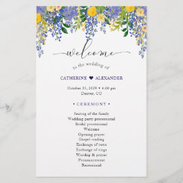 Wisteria Watercolor Floral Wedding Program