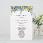 Wisteria Watercolor Floral Wedding Program (Stehend Vorderseite)