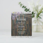 Wisteria Wedding Einladungen Rustic Lace BUDGET (Stehend Vorderseite)