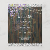Wisteria Wedding Einladungen Rustic Lace BUDGET (Vorderseite)