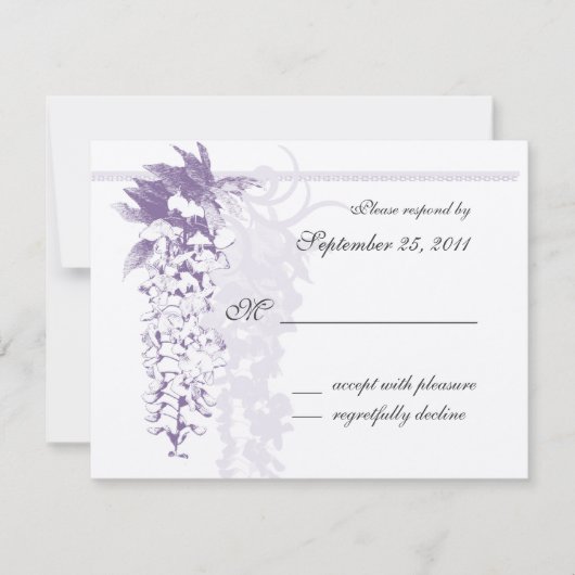 Wisteria Wedding/Response RSVP Karte (Vorderseite)