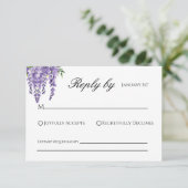 Wisteria Wedding RSVP Card Karte (Stehend Vorderseite)
