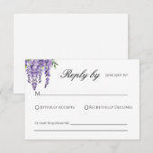 Wisteria Wedding RSVP Card Karte (Vorne/Hinten)