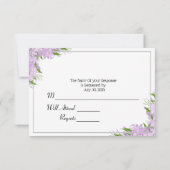 Wisteria Wedding RSVP Karte (Rückseite)