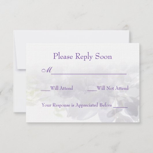 ©Wisteria Whisper/Wedding oder All-Occasion UAWG RSVP Karte (Rückseite)