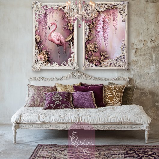 Wisteria Wonder Flamingo Ethereal Floral Seidenpapier