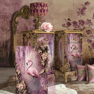 Wisteria Wonder Flamingo Ethereal Floral Seidenpapier