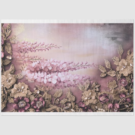 Wisteria Wonder Romantik Mix Media Floral Seidenpapier (Vorderseite)
