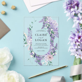 Wisteria Wreath Dusty Lila Watercolor Wedding Acryleinladungen