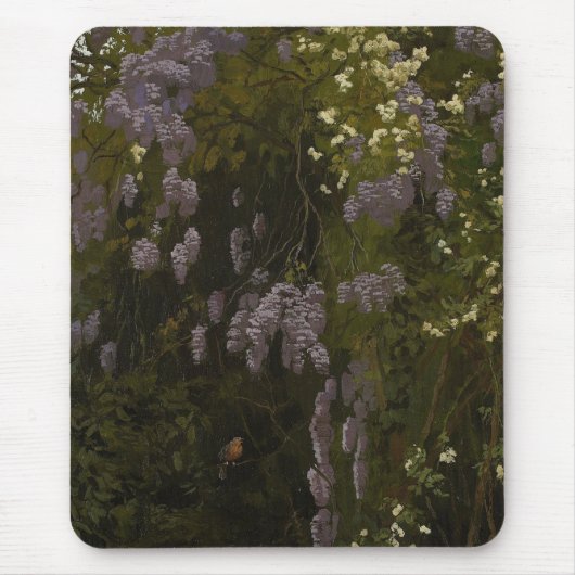Wisterien in Bloom - Blumenkomposition Mousepad (Vorne)