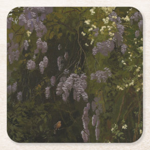 Wisterien in Bloom - Blumenkomposition Rechteckiger Pappuntersetzer