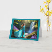 Wistful Waterfall Woman's Geburtstagskarte Karte (Gelbe Blume)