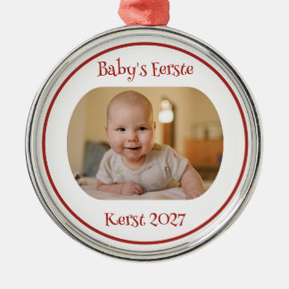 Wit Babys Erstes Weihnachts-Ornament m/ Foto und J Ornament Aus Metall