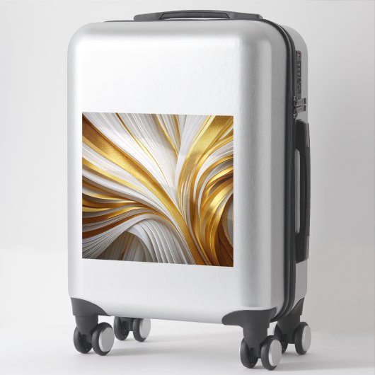 Wit Goud Retro Aufkleber (Koffer)