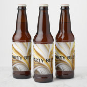 Wit Goud Retro Bierflaschenetikett (Flaschen)