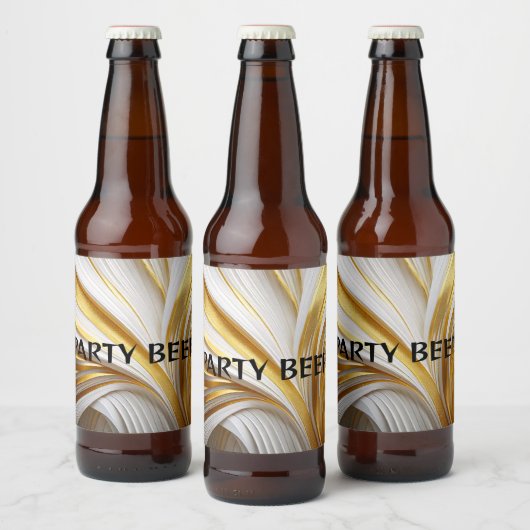 Wit Goud Retro  Bierflaschenetikett (Flaschen)