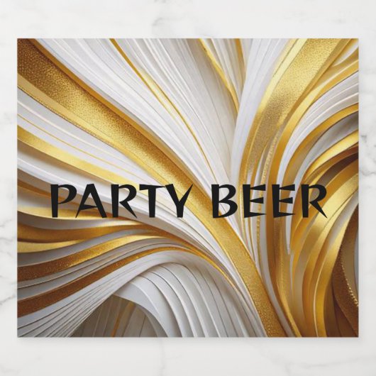 Wit Goud Retro Bierflaschenetikett (Einzelnes Label)