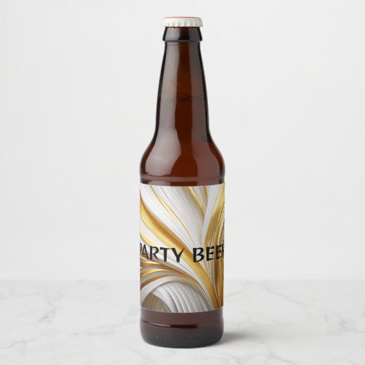 Wit Goud Retro Bierflaschenetikett (Vorderseite)