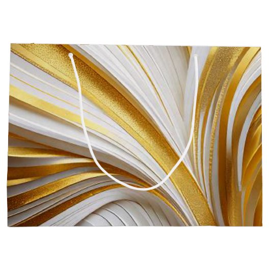 Wit Goud Retro  Große Geschenktüte (Rückseite)