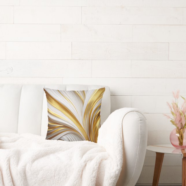 Wit Goud Retro Kussen Kissen (Liege)
