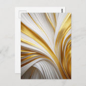 Wit Goud Retro Postkarte (Vorne/Hinten)