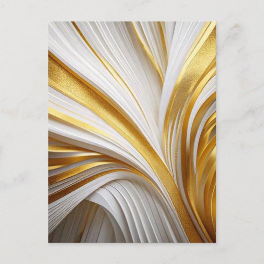 Wit Goud Retro Postkarte (Vorderseite)