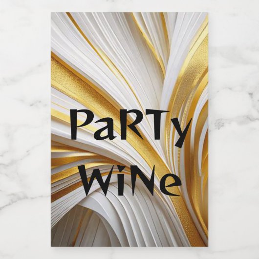 Wit Goud Retro Weinetikett (Einzelnes Label)