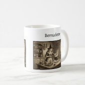 Witch and Black Cat making potion Custom Name Kaffeetasse (VorderseiteRechts)