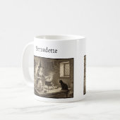 Witch and Black Cat making potion Custom Name Kaffeetasse (Vorderseite Links)