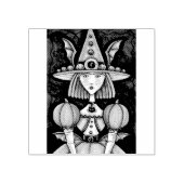 WITCH BAT GIRL, GOTH HALLOWEWEWEEN RUBBER BRIEFMAR GUMMISTEMPEL (Prägung)