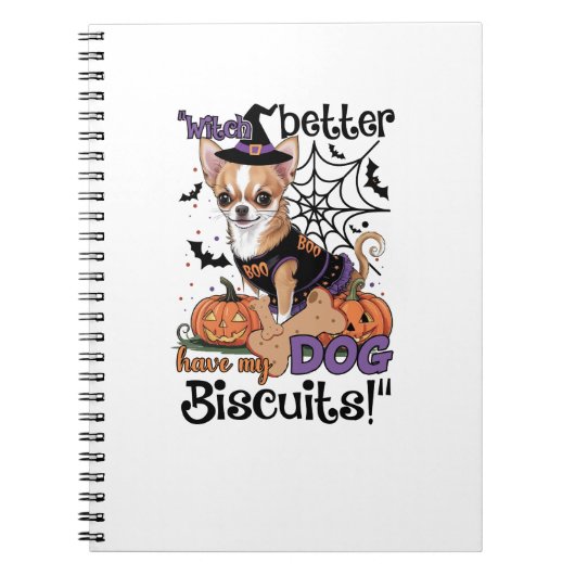 Witch better have my Dog Biscuits Cute Halloween C Notizblock (Vorderseite)