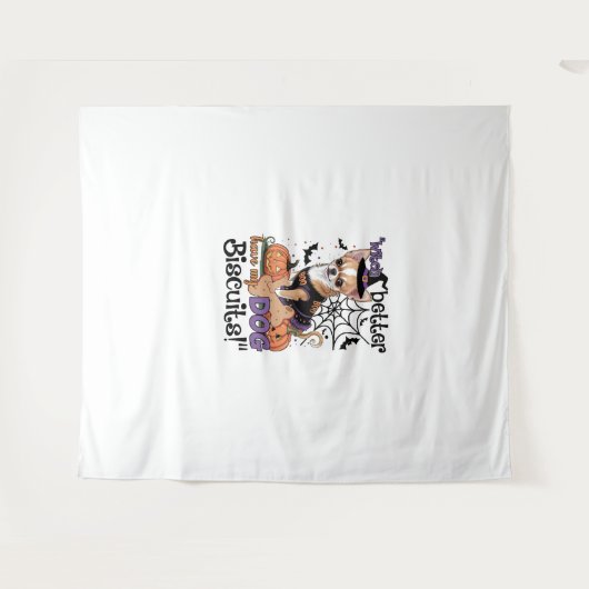 Witch better have my Dog Biscuits Cute Halloween C Wandteppich (Vorderseite (Horizontal))