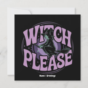 Witch Bitte Lustige Halloween-Party Gruselig Süß Einladung