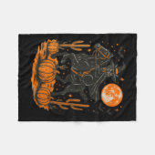 Witch Black Cat Riding Horse Halloween Pumpkin Moo Fleecedecke (Vorderseite (Horizontal))