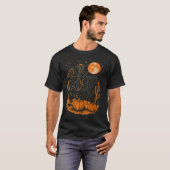 Witch Black Cat Riding Horse Halloween Pumpkin Moo T-Shirt (Vorne ganz)