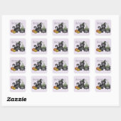 Witch Black Cat | Witch Vibes Quadratischer Aufkleber (Blatt)