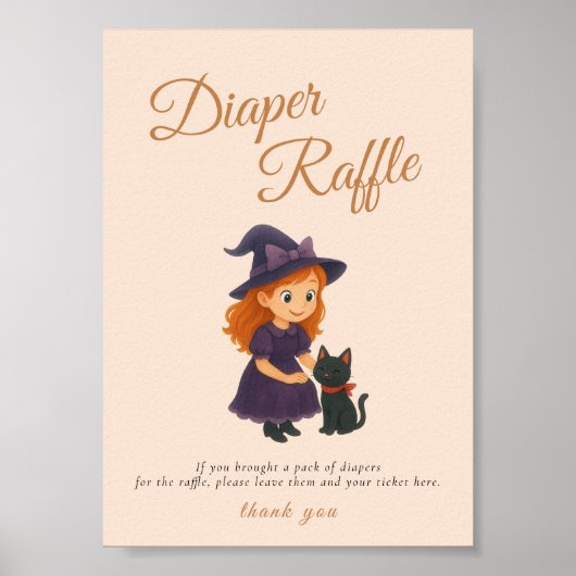 Witch & Cat Bow Cards  Gifts Table Sign Poster (Vorne)