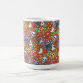 WITCH, CAT, GHOST, FARBIGE HALLOWEEN FOLKGARTEN KAFFEETASSE (Mittel)